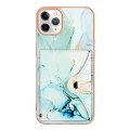 For iPhone 11 Pro Max Marble Pattern IMD Card Slot Phone Case(Green)