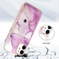 For iPhone 12 / 12 Pro Marble Pattern IMD Card Slot Phone Case(Pink Purple Gold)