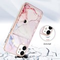 For iPhone 12 / 12 Pro Marble Pattern IMD Card Slot Phone Case(Rose Gold)
