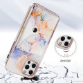 For iPhone 12 Pro Max Marble Pattern IMD Card Slot Phone Case(Galaxy Marble White)