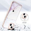 For iPhone 13 mini Marble Pattern IMD Card Slot Phone Case(White Purple)