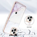 For iPhone 13 Pro Marble Pattern IMD Card Slot Phone Case(White Purple)