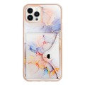 For iPhone 13 Pro Max Marble Pattern IMD Card Slot Phone Case(Galaxy Marble White)