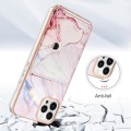 For iPhone 14 Pro Max Marble Pattern IMD Card Slot Phone Case(Rose Gold)