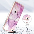 For iPhone SE 2022 / SE 2020 / 8 / 7 Marble Pattern IMD Card Slot Phone Case(Pink Purple Gold)