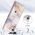 For LG Velvet 5G / 4G Marble Pattern IMD Card Slot Phone Case(Galaxy Marble White)