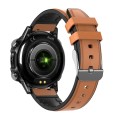ET482 1.43 inch AMOLED Screen Sports Smart Watch Support Bluethooth Call /  ECG Function(Brown Leath