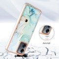 For Motorola Moto G14 Marble Pattern IMD Card Slot Phone Case(Green)