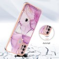 For Motorola Moto G30 / G20 / G10 / G10 Power Marble Pattern IMD Card Slot Phone Case(Pink Purple Go