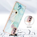 For Motorola Moto G30 / G20 / G10 / G10 Power Marble Pattern IMD Card Slot Phone Case(Green)