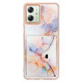 For Motorola Moto G54 Marble Pattern IMD Card Slot Phone Case(Galaxy Marble White)