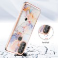 For Motorola Moto G71 5G Marble Pattern IMD Card Slot Phone Case(Galaxy Marble White)