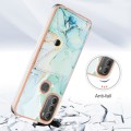 For Motorola Moto G71 5G Marble Pattern IMD Card Slot Phone Case(Green)