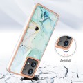 For Motorola Moto G84 Marble Pattern IMD Card Slot Phone Case(Green)