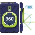 For Samsung Galaxy Tab Active5 X300 Silicone Hybrid PC Tablet Case with Holder & Shoulder Strap(Navy
