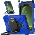 For Samsung Galaxy Tab Active5 X300 Silicone Hybrid PC Tablet Case with Holder & Shoulder Strap(Blue
