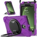 For Samsung Galaxy Tab Active5 X300 Silicone Hybrid PC Tablet Case with Holder & Shoulder Strap(Purp