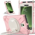 For Samsung Galaxy Tab Active5 X300 Silicone Hybrid PC Tablet Case with Holder & Shoulder Strap(Pink