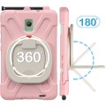 For Samsung Galaxy Tab Active5 X300 Silicone Hybrid PC Tablet Case with Holder & Shoulder Strap(Pink
