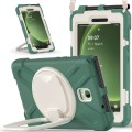 For Samsung Galaxy Tab Active5 X300 Silicone Hybrid PC Tablet Case with Holder & Shoulder Strap(Emer