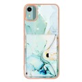 For Nokia C12 Marble Pattern IMD Card Slot Phone Case(Green)