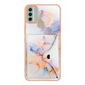 For Nokia C31 Marble Pattern IMD Card Slot Phone Case(Galaxy Marble White)