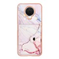 For Nokia G20 / G10 Marble Pattern IMD Card Slot Phone Case(Rose Gold)