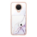 For Nokia G20 / G10 Marble Pattern IMD Card Slot Phone Case(White Purple)