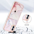 For Nothing Phone 1 Marble Pattern IMD Card Slot Phone Case(Rose Gold)