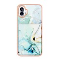 For Nothing Phone 1 Marble Pattern IMD Card Slot Phone Case(Green)