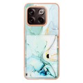 For OnePlus 10T 5G / Ace Pro Marble Pattern IMD Card Slot Phone Case(Green)