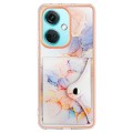 For OnePlus Nord CE 3 Marble Pattern IMD Card Slot Phone Case(Galaxy Marble White)