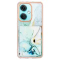 For OnePlus Nord CE 3 Marble Pattern IMD Card Slot Phone Case(Green)