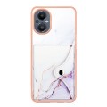 For OnePlus Nord N20 5G Marble Pattern IMD Card Slot Phone Case(White Purple)