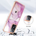 For OnePlus Nord N300 Marble Pattern IMD Card Slot Phone Case(Pink Purple Gold)