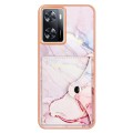 For OnePlus Nord N300 Marble Pattern IMD Card Slot Phone Case(Rose Gold)