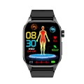 ET580 2.04 inch AMOLED Screen Sports Smart Watch Support Bluethooth Call /  ECG Function(Black Butte