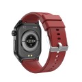 ET580 2.04 inch AMOLED Screen Sports Smart Watch Support Bluethooth Call /  ECG Function(Red Silicon