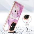 For OPP0 K11X Marble Pattern IMD Card Slot Phone Case(Pink Purple Gold)