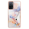 For OPPO A53s 5G / A55 5G / A54 4G / A16 Marble Pattern IMD Card Slot Phone Case(Galaxy Marble White