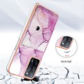 For OPPO A53s 5G / A55 5G / A54 4G / A16 Marble Pattern IMD Card Slot Phone Case(Pink Purple Gold)