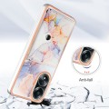 For OPPO A58 4G Marble Pattern IMD Card Slot Phone Case(Galaxy Marble White)