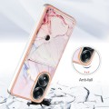 For OPPO A58 4G Marble Pattern IMD Card Slot Phone Case(Rose Gold)