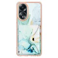 For OPPO A58 4G Marble Pattern IMD Card Slot Phone Case(Green)