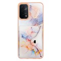 For OPPO A74 5G / A93 5G / A54 5G / A93s 5G Marble Pattern IMD Card Slot Phone Case(Galaxy Marble Wh
