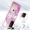 For OPPO A74 5G / A93 5G / A54 5G / A93s 5G Marble Pattern IMD Card Slot Phone Case(Pink Purple Gold