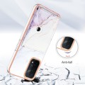 For OPPO A74 5G / A93 5G / A54 5G / A93s 5G Marble Pattern IMD Card Slot Phone Case(White Purple)