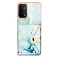 For OPPO A74 5G / A93 5G / A54 5G / A93s 5G Marble Pattern IMD Card Slot Phone Case(Green)