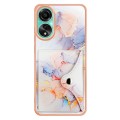 For OPPO A78 4G Marble Pattern IMD Card Slot Phone Case(Galaxy Marble White)