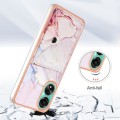 For OPPO A78 4G Marble Pattern IMD Card Slot Phone Case(Rose Gold)